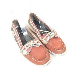 Sperry two tone Pink Leather Moc Toe boat slip on Size 9M 9265760 Shoes